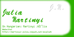 julia martinyi business card